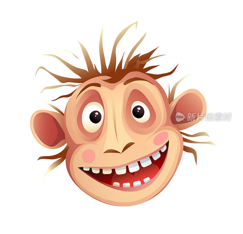 Monkey Funny Face Expression Chimp Head Isolated